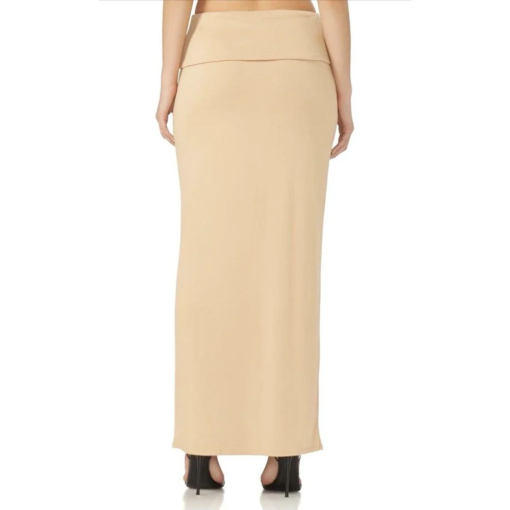 AFRM Women's Esin Soft Foldover High Waist Long Maxi Skirt